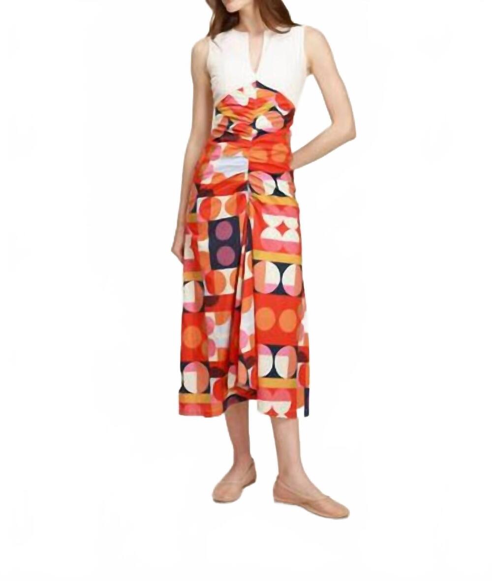 NEW PROJECT ADAMO helena midi dress in red orange